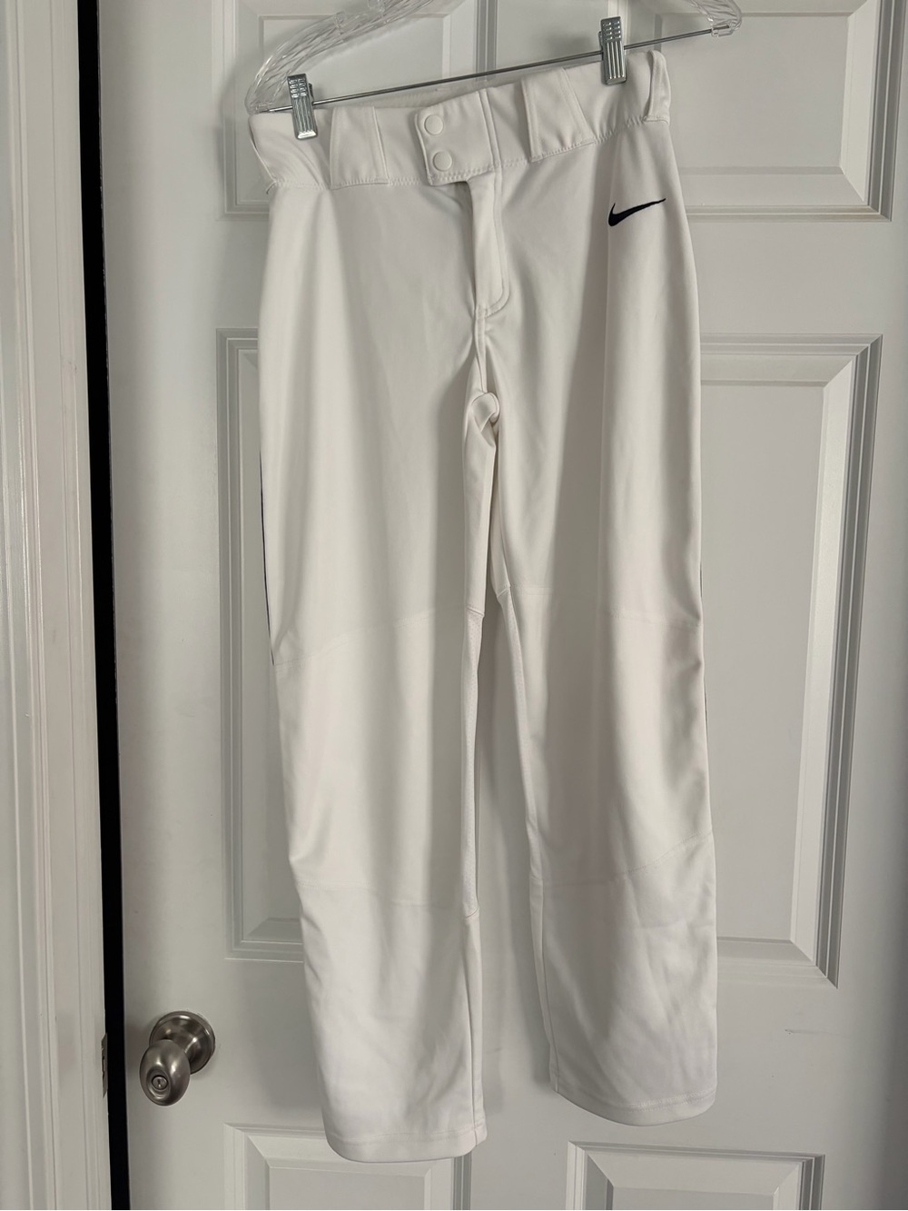 Nike Youth boys XL White Baseball Pants with Navy Swoosh